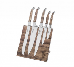 LAGUIOLE Luxury - sada no�ov s magnetick�m stojanom - rukov� z olivov�ho dreva