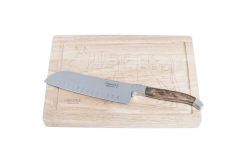 LAGUIOLE Luxury - n�� Santoku s drevenou doskou - rukov� z olivov�ho dreva