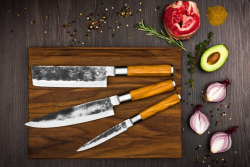 FORGED SDV-305287 Olive - 3-dielna sada no�ov: kuch�rsky n��, japonsk� n�� na zeleninu (2)