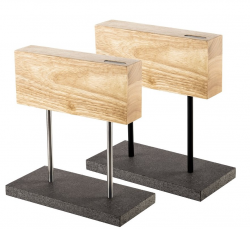 STYLE DE VIE Magnetick� stojan na no�e s kamenn�m podstavcom, dub