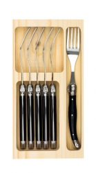 LAGUIOLE Premium - vidli�ky 6 ks, rukov� �ierna