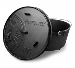 PETROMAX FT18 Liatinov� kotl�k "Dutch Oven" bez no�i�iek s grilovac�m vekom s no�i�kami