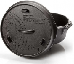 PETROMAX FT4,5 Liatinov� kotl�k s grilovac�m vekom s no�i�kami /veko aj kotl�k/