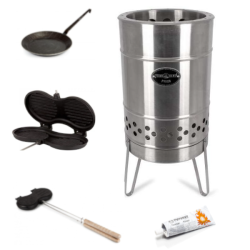 Set Petromax ohnisko Pyron + zapa�ovac� g�l + panvica + forma na hamburgery